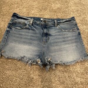 Cello Blue Jean Shorts Frayed Hem Casual